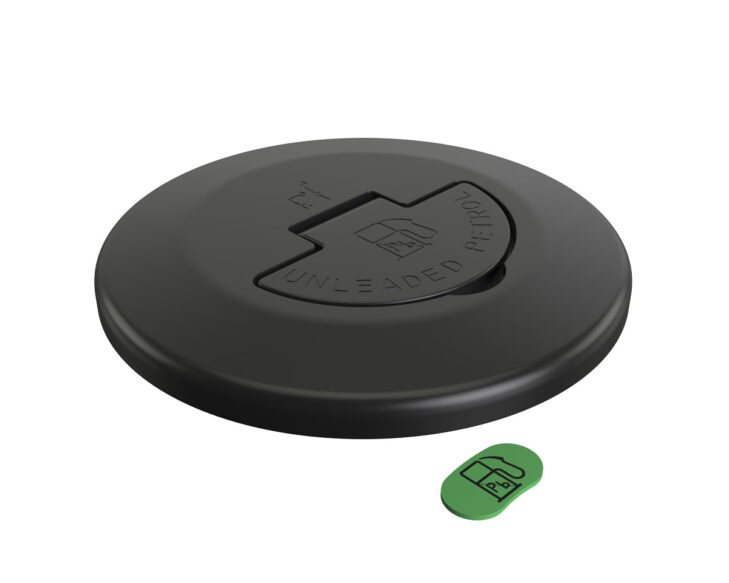 Deck filler lid-unleaded-fuel-black