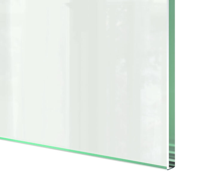 Glass panel for aluminum profiles